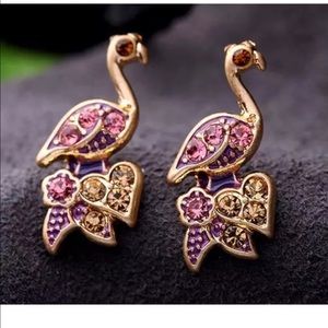 Retro Crystal Bird Earrings